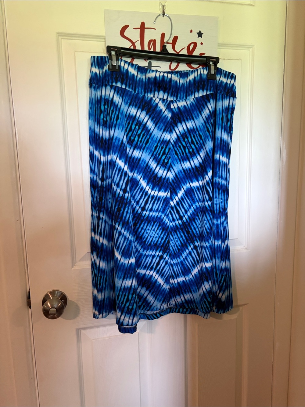 Women’s Blue Tie-Dye Midi Skirt